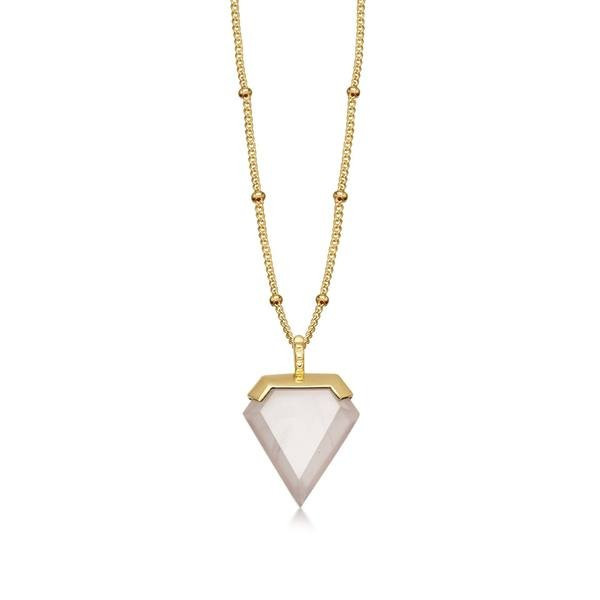 Rose Quartz Gold Shield Necklace | Missoma