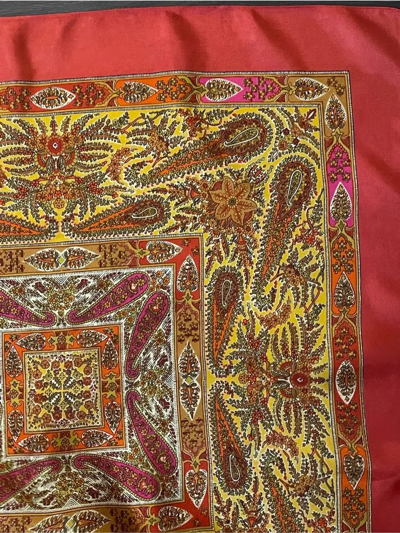 Vintage Liberty of London Silk Scarf Cherry Red Hot Pink 23 In Sq Excellent Cond | Etsy (Global)