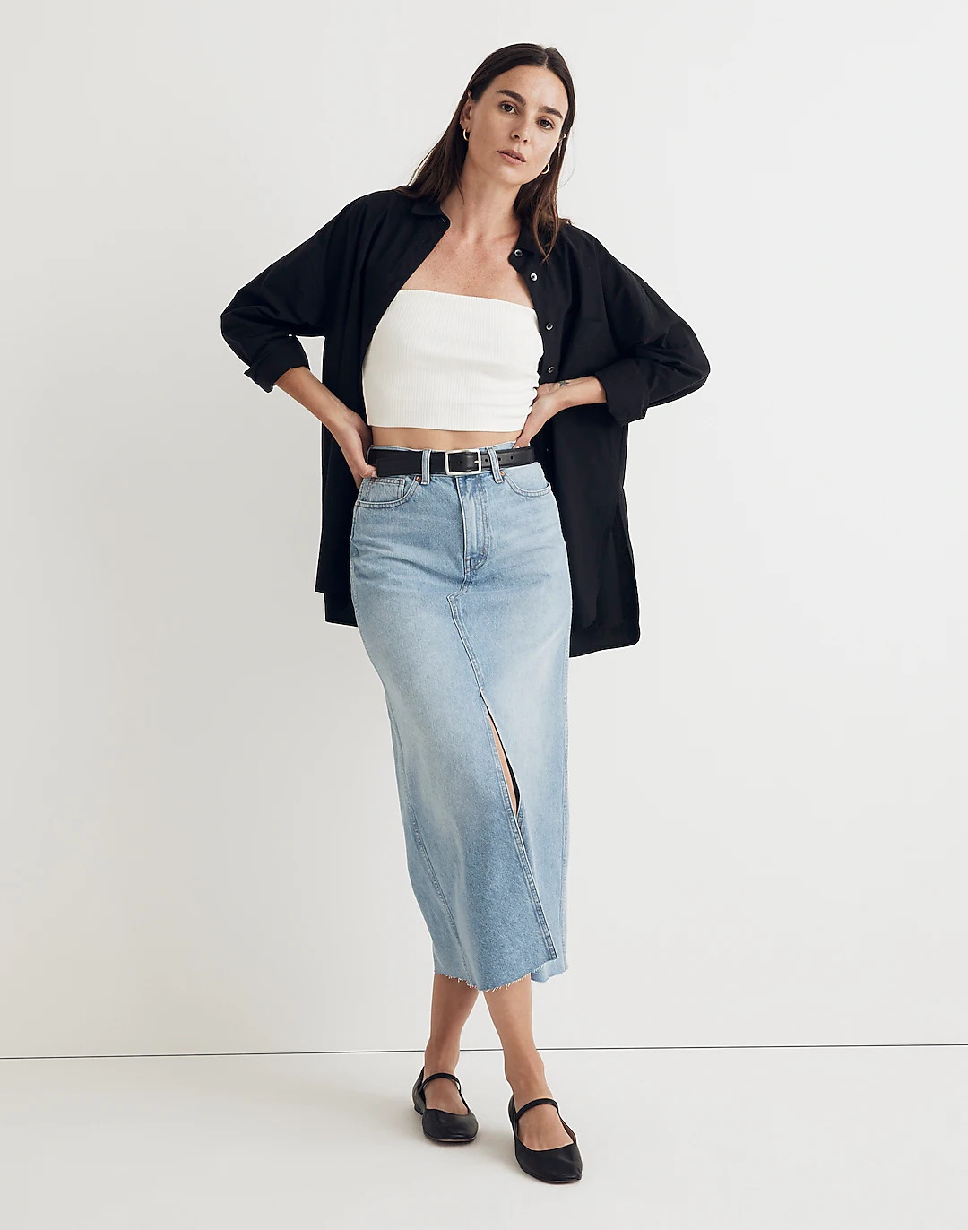 Denim Maxi Skirt in Merrimon Wash | Madewell
