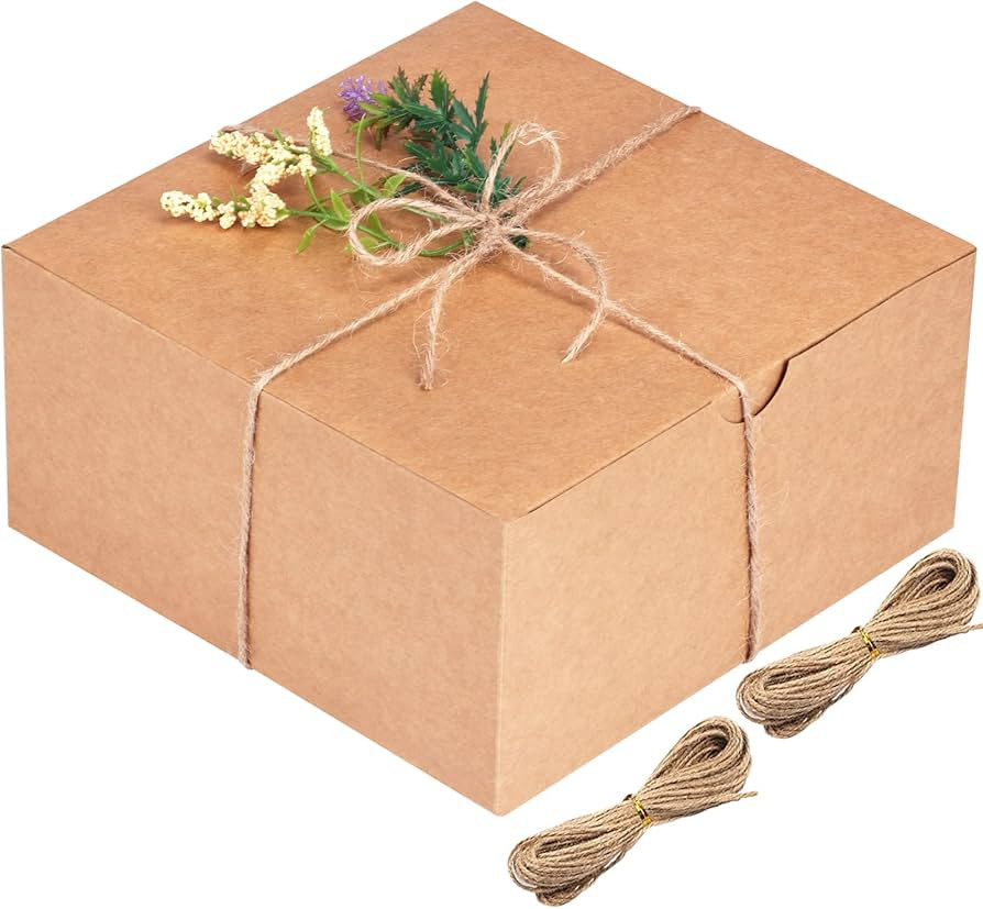 Moretoes Brown Gift Boxes Kraft Boxes 15pcs 8x8x4 Inches, Paper Gift Cardboard Boxes with Lids fo... | Amazon (US)