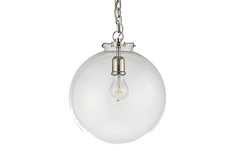 Katie Globe Pendant, Polished Nickel | One Kings Lane