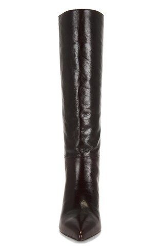 Veronica Beard Lisa 45 Tall Shaft Boot in Dark Raisin Shiny Crackled Leather from Revolve.com | Revolve Clothing (Global)
