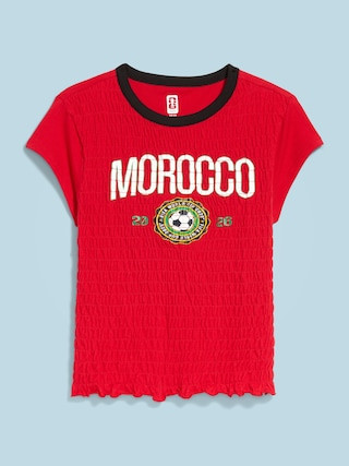 FIFA World Cup 26™ Morocco Smocked Graphic T-Shirt for Women | Old Navy (US)