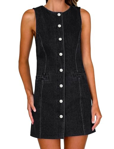 Nitzana Denim Dress for Women Sleeveless Shirt Jean Dresses Cowgirl Outfit | Amazon (US)