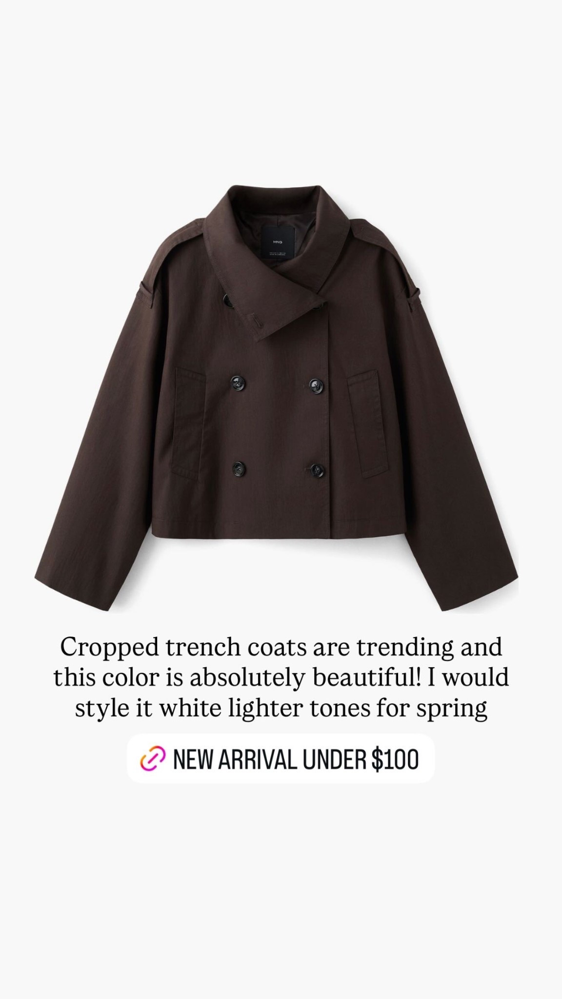 Cropped trench coats are trending and this color is absolutely beautiful! I would style it white lighter tones for spring

#LTKgrwm #LTKootd #LTKOver40