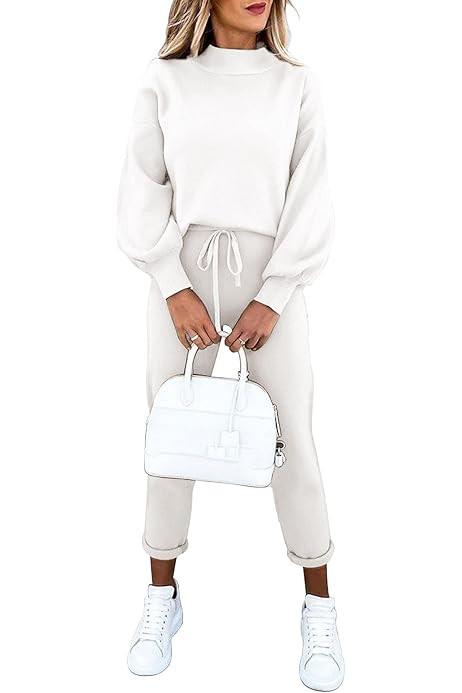 ETCYY NEW Lounge Sets for Women Sweatsuits Sets Two Piece Outfit Long Sleeve Pant Workout Athletic T | Amazon (US)