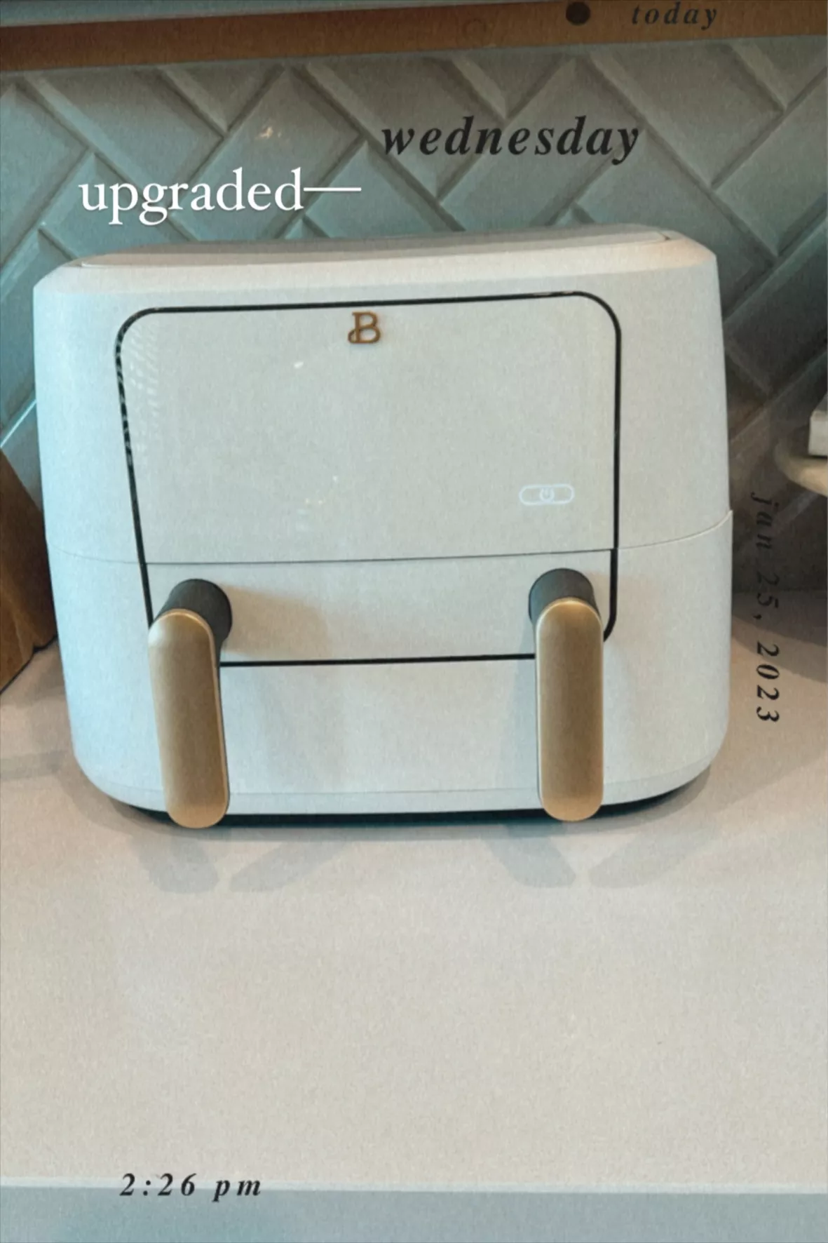 Beautiful 9QT TriZone Air Fryer, White Icing by Drew Barrymore