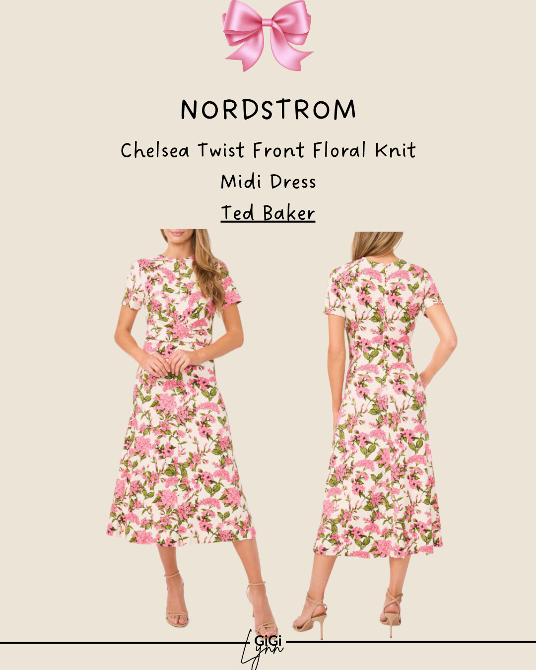 The Chelsea Twist Front Floral Knit Midi Dress in Pink Drink by Ted Baker is the perfect blend of romantic elegance and modern polish. Designed with a flattering twist-front detail and a soft floral knit fabric, this women’s midi dress creates a beautiful silhouette that enhances the waist while remaining comfortable and easy to wear.

The stunning Pink Drink color adds a fresh, feminine touch—perfect for weddings, bridal showers, spring events, garden parties, date nights, and special occasions. The midi length keeps it sophisticated, while the floral print brings timeless charm. Style it with heels for elevated events or dress it down slightly with strappy sandals for a softer, romantic look.

If you’re searching for a flattering floral midi dress that feels refined, feminine, and occasion-ready, this Ted Baker dress is a standout piece that photographs beautifully and feels incredible on.

✨ Elegant florals, flattering shape, effortless sophistication.

#LTKFinds #TedBaker #FloralMidiDress #WeddingGuestDress #FeminineStyle #SpringOccasion #ElegantFashion #LTKStyle

 

 #LTKootd #LTKWorkwear #LTKWedding