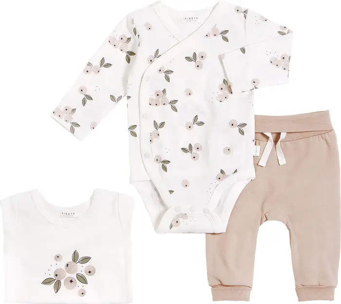 Gooseberry Stretch Organic Cotton Bodysuits & Joggers Set | Nordstrom