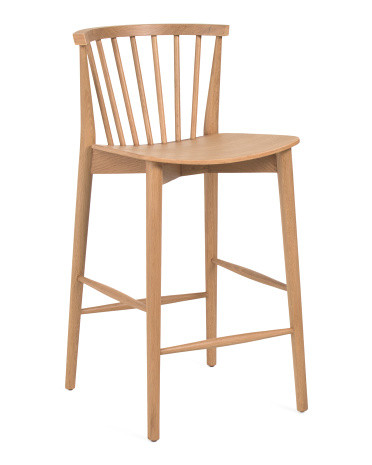 17x37 Solid Oak Wood Marley Counter Stool | TJ Maxx