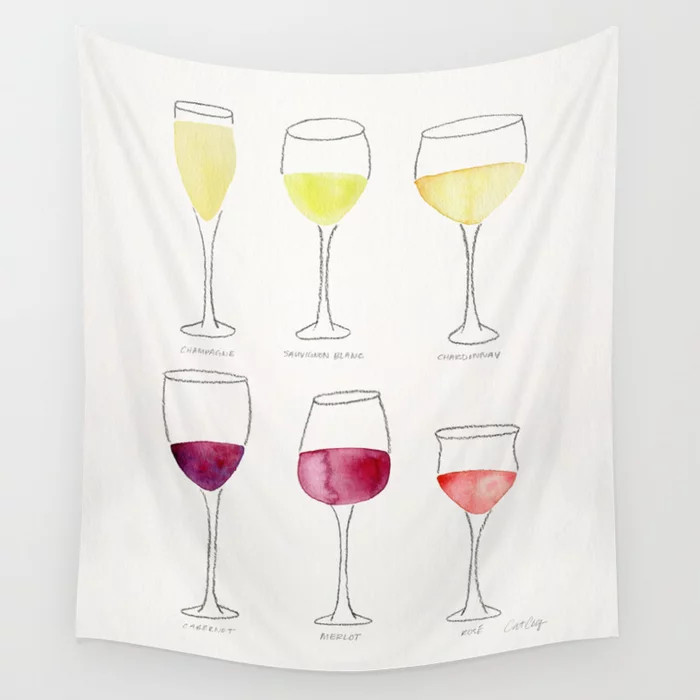 Wine Collection Wall Tapestry | Society6