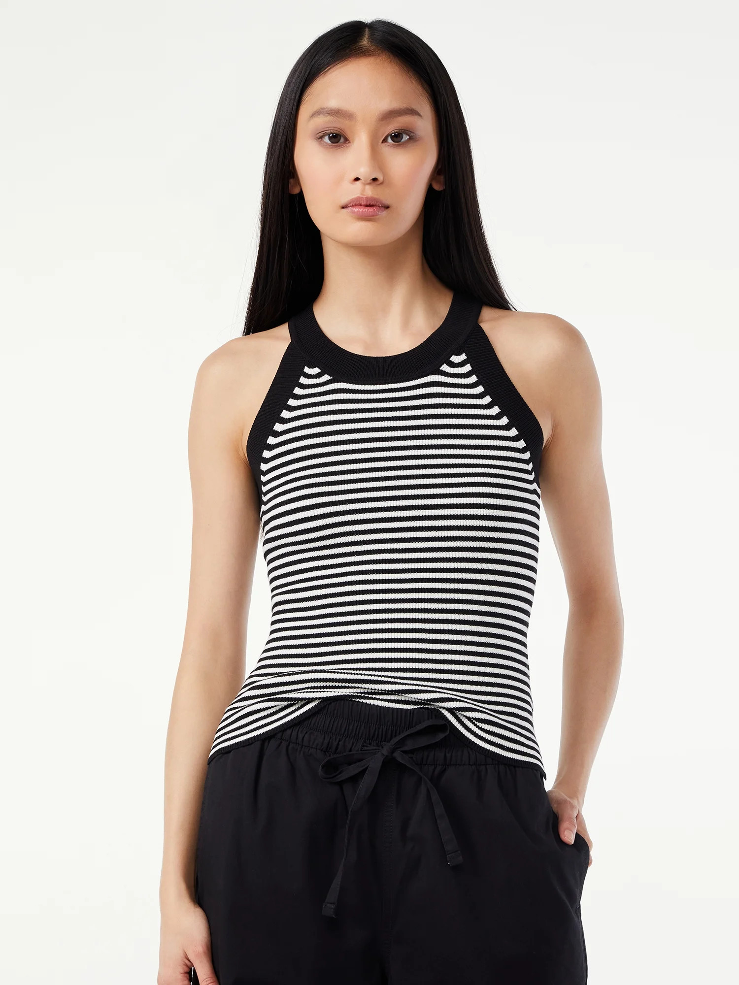 Free Assembly Women's Crewneck Halter Sweater Tank Top - Walmart.com | Walmart (US)