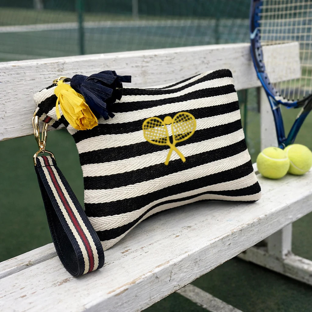 Striped Tennis Wristlet Clutch | Runway Athletics