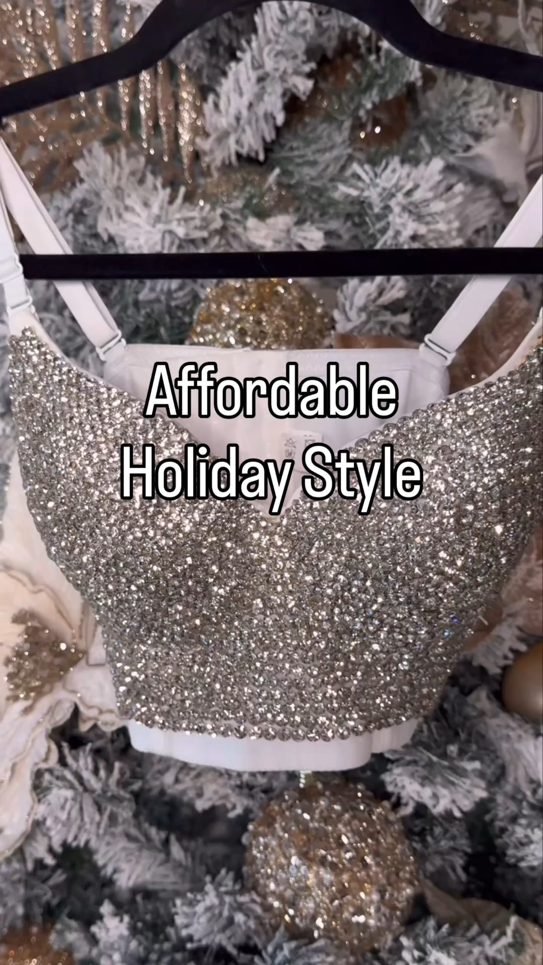 This under $40 Amazon rhinestone bralette is insanely comfortable and a great addition for a pop of shine. Wearing a small 
Blazer- x-small 
Pants - 2 long 
Shoes are tts 
#ltkvideo #ltkseasonal #shoeaddict#LTKover40 

#LTKHoliday #LTKU #LTKOver40 #LTKTall #LTKGiftGuide #LTKHoliday #LTKTall