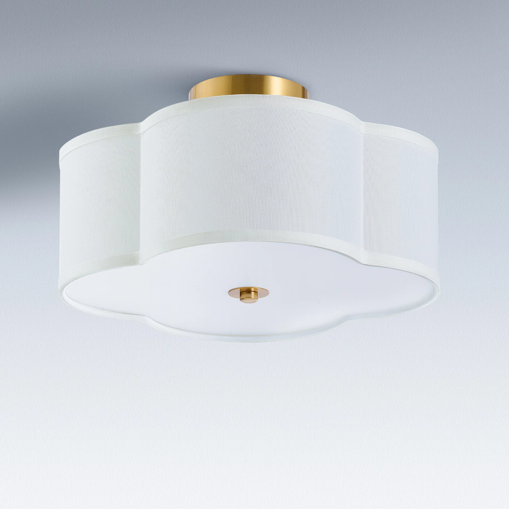 4-Light Fabric Semi Flush Mount Ceiling Light Fixture | Wayfair North America