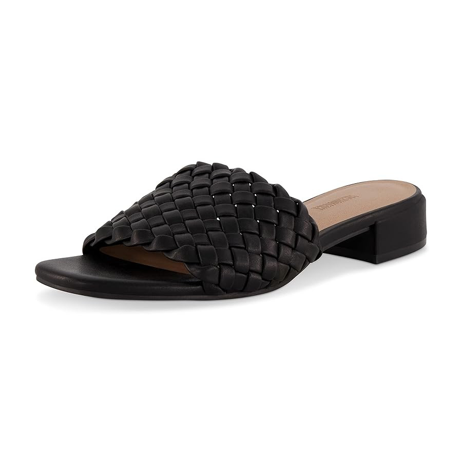 CUSHIONAIRE Women's Nerida woven low block heel sandal +Memory Foam | Amazon (US)