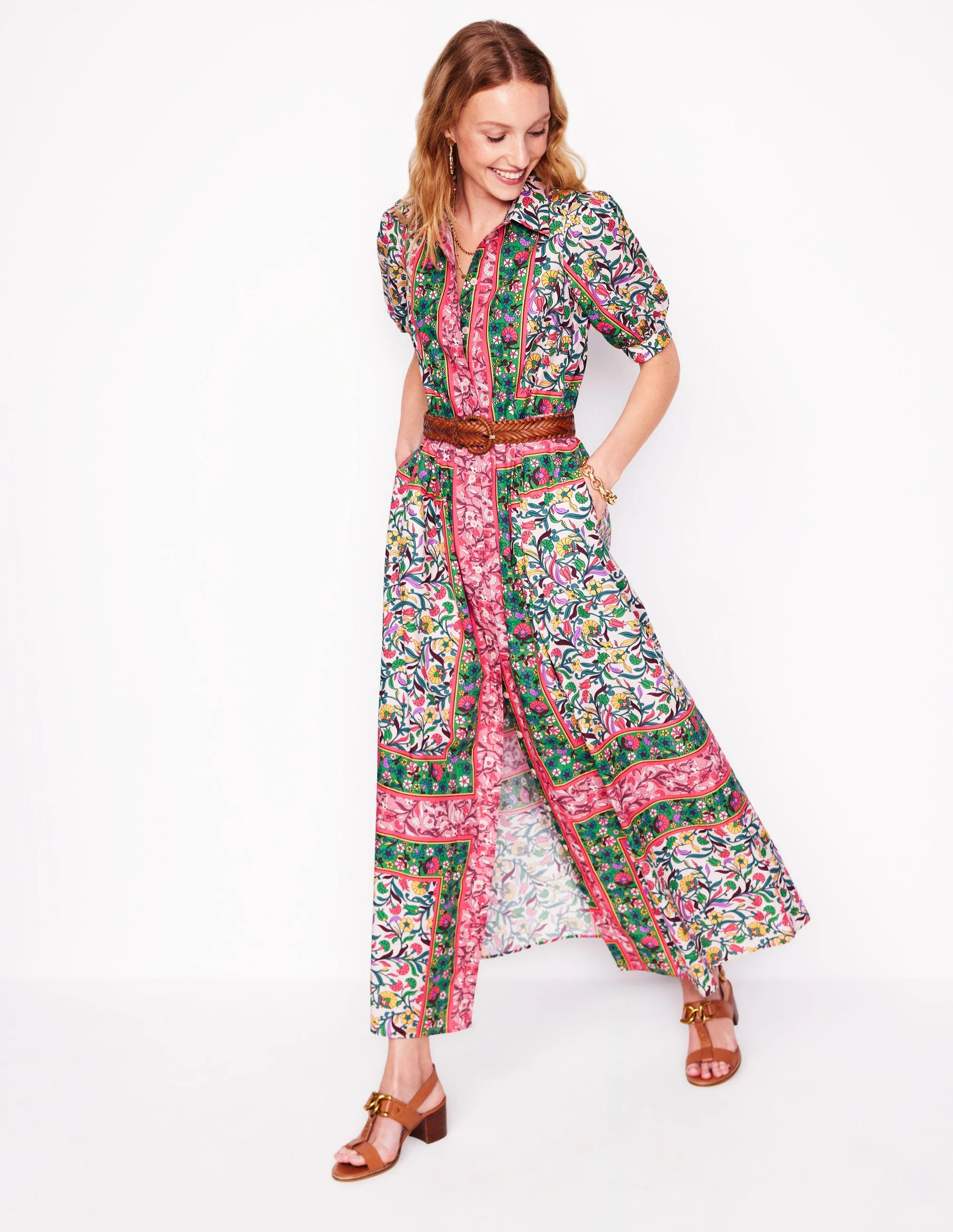 Alexa Maxi Shirt Dress-Multi, Enchanting Vine | Boden (US)