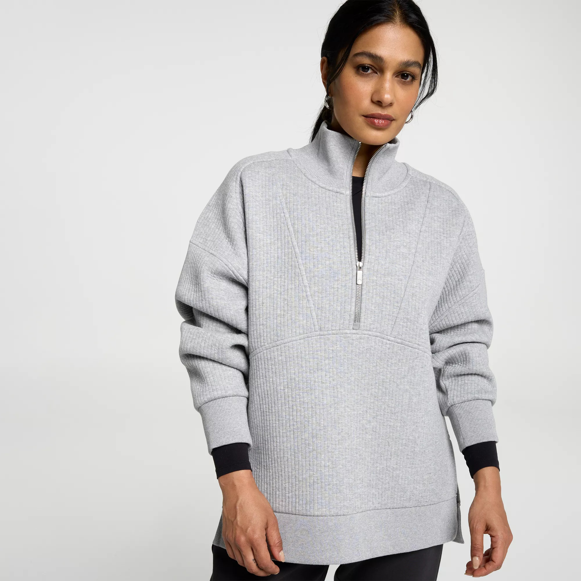 CALIA Women's Elevate Ottoman Tunic 1/4 Zip, Medium, Heather Grey | Going Going Gone