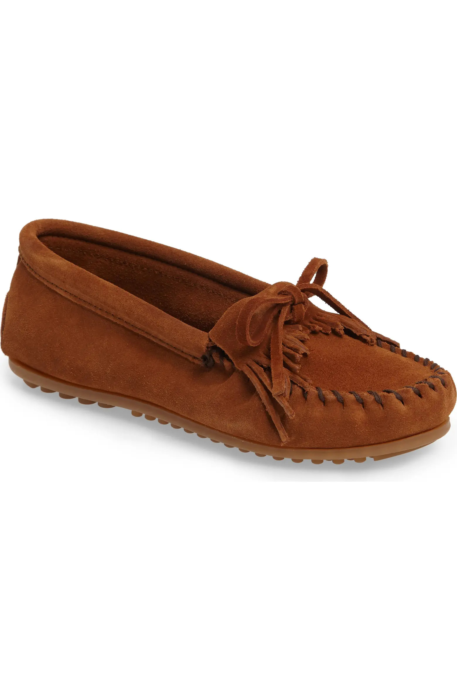 Minnetonka Kilty Suede Driving Shoe (Women) | Nordstrom | Nordstrom