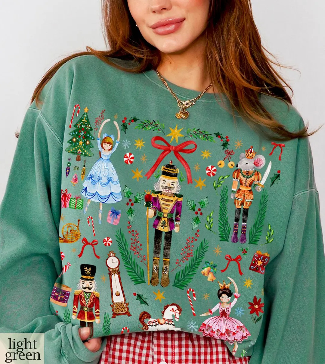 Vintage Christmas Nutcracker Sweatshirt Comfort Colors Crewneck Holiday Party Tee Christmas Sweat... | Etsy (US)
