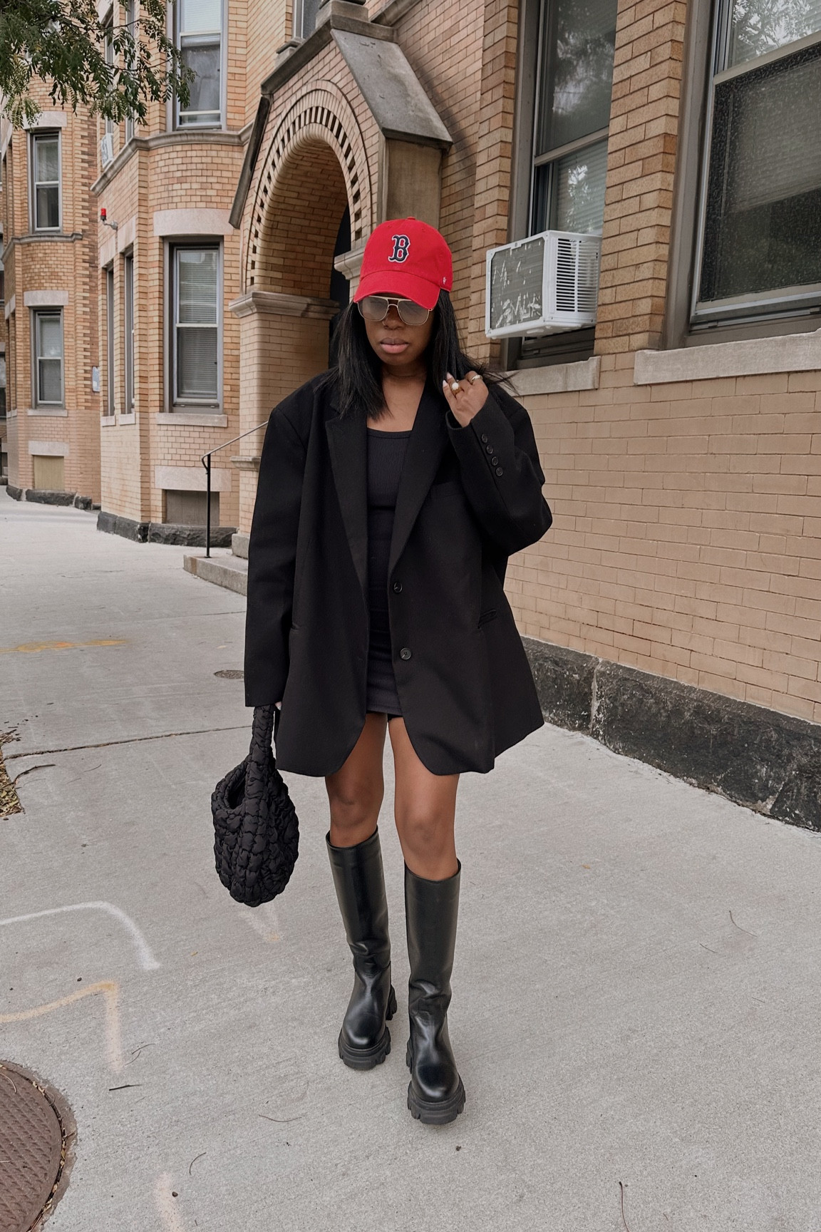 Oversized blazer giaborghini pernille 07 boot red baseball Boston cap 

#LTKstyletip