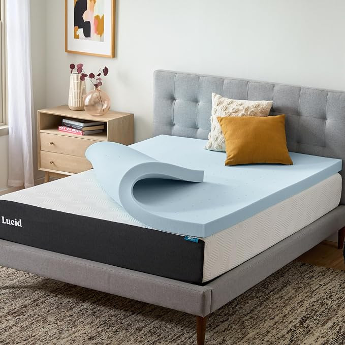 Lucid 3 Inch Memory Foam Mattress Topper, Twin Size – Cooling Gel Bed Topper – Preassure-Reli... | Amazon (US)