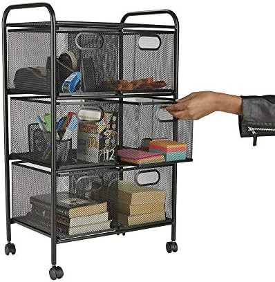 Mind Reader 6DRMESH-BLK 6-Drawer Storage Bin Organizer, Multi-Purpose Cart, Black | Amazon (US)