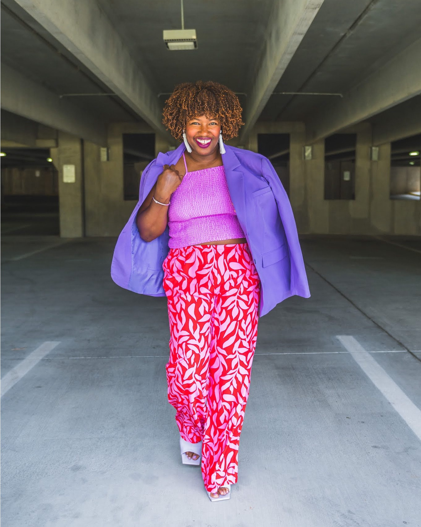 #target has done it again! Loving these printed pants and purple tank. 
#targetstyle #targetfinds #ootd #summerootd #summerstyle #colorfulfashion #colorfulstyle #LTKOver30 