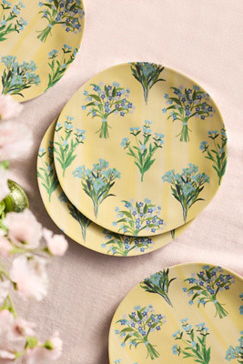 Floral Melamine Dinner Plates, Set of 4 | Anthropologie (US)