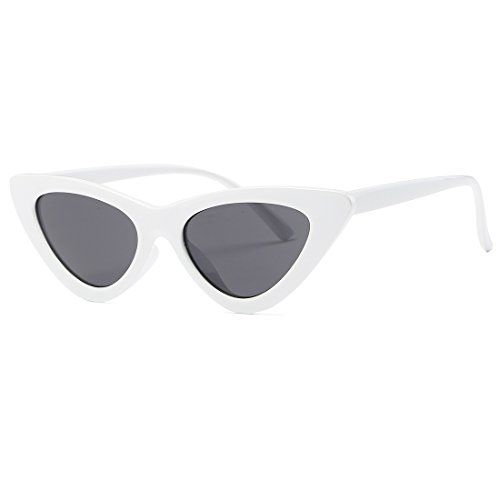 Kimorn Cat Eye Sunglasses Women Clout Goggles Kurt Cobain Retro Sun Glasses K0566 (White&Black) | Amazon (US)