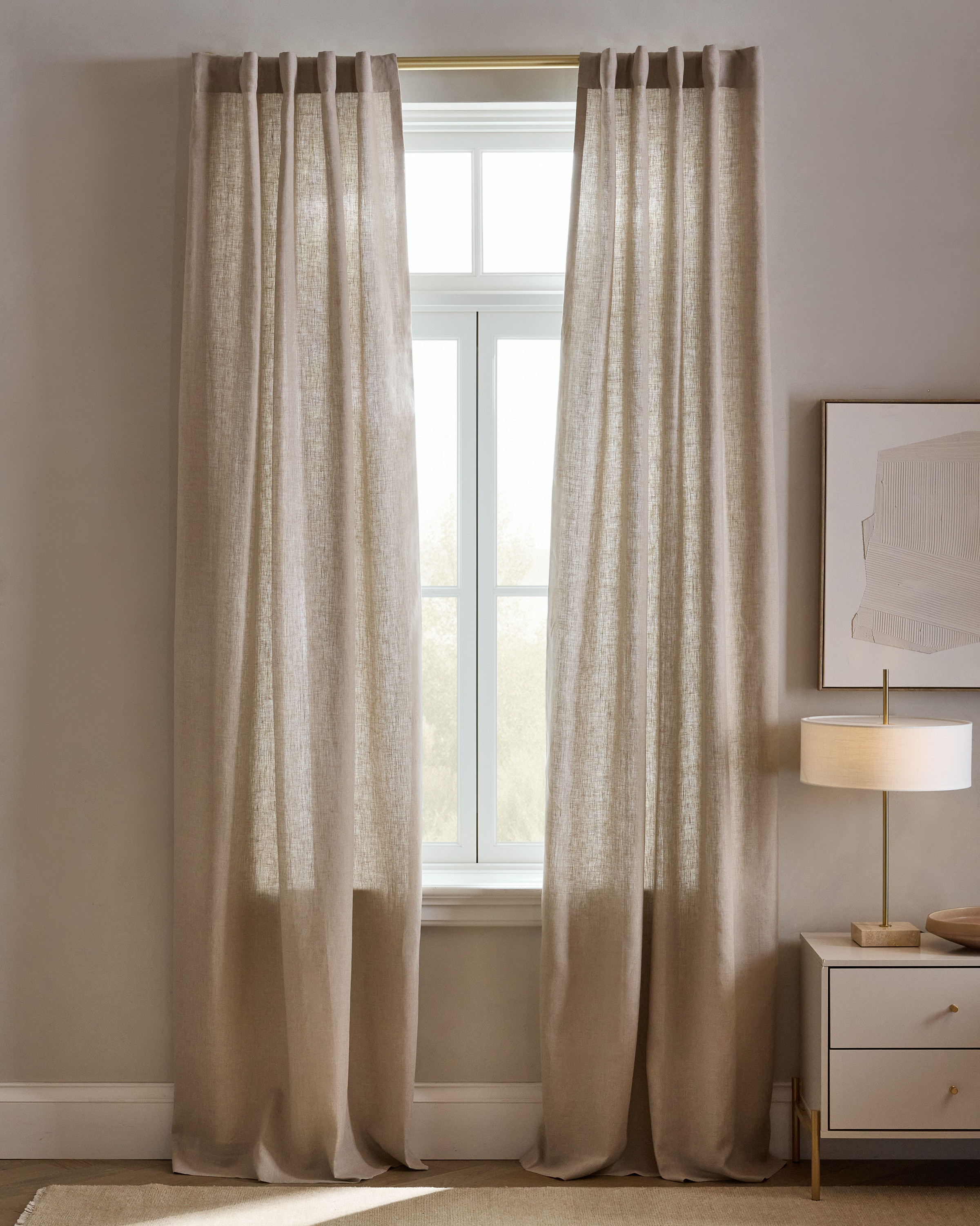 Quince | European Linen Curtain in Grey, Size 48x84 | Quince