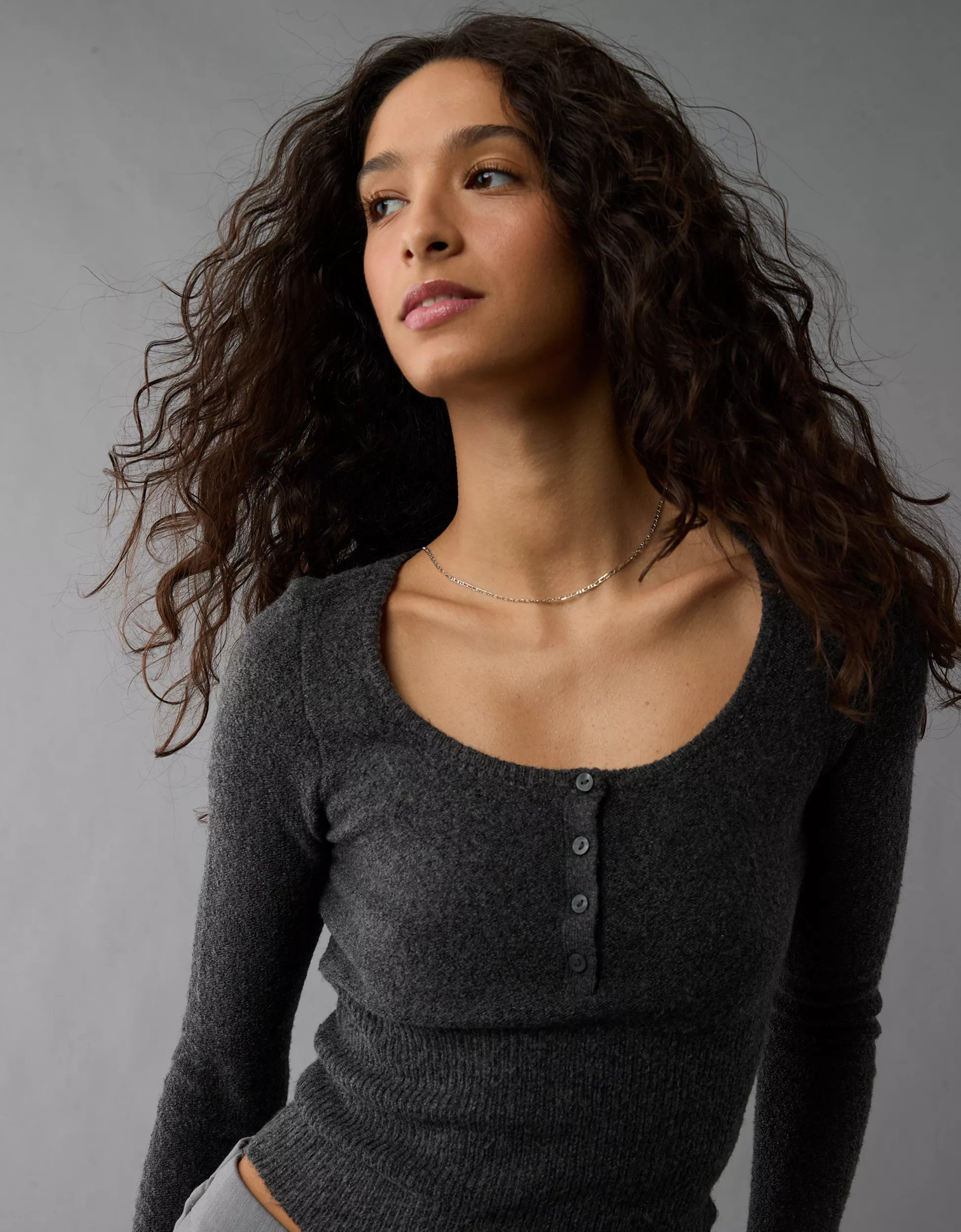 AE Fitted Henley Sweater | American Eagle Outfitters (US & CA)