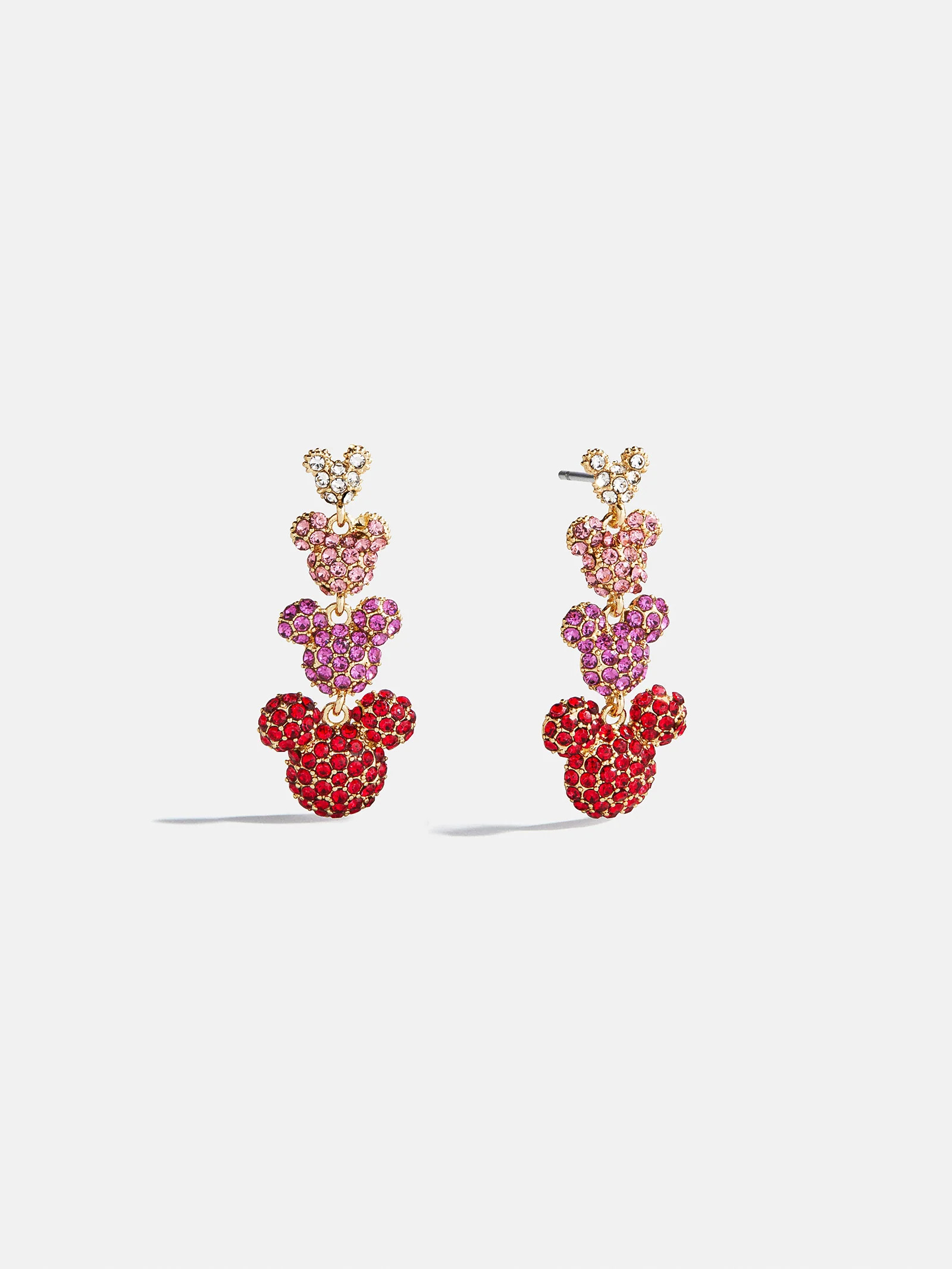 Disney Mickey Mouse Pavé Drop Earrings - Pink | BaubleBar