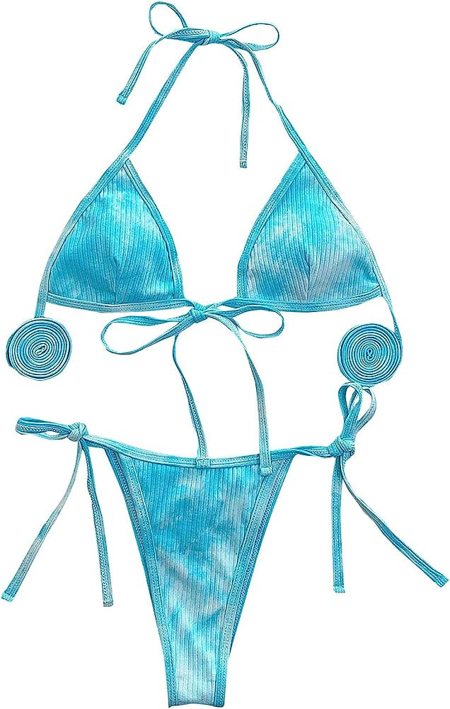 Bathing Suits for Women Boy Shorts Two Piece Bikini Tie-dye Two-Piece Bathing Suits Women with Sh... | Amazon (US)
