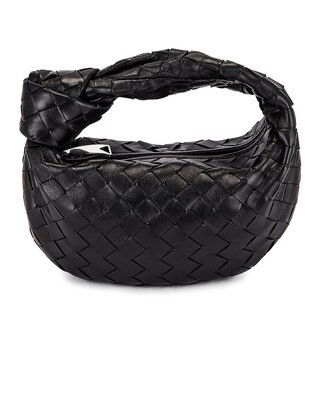 Bottega Veneta Mini Jodie Bag in Black & Silver | FWRD | FWRD 