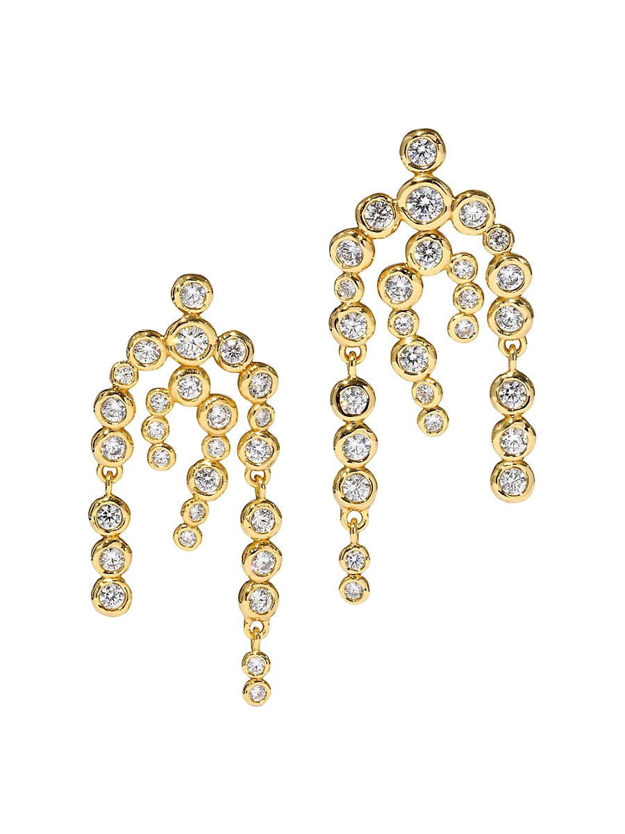 Women's Asterales 14K-Gold-Plated & Cubic Zirconia Chandelier Earrings - Gold | Saks Fifth Avenue