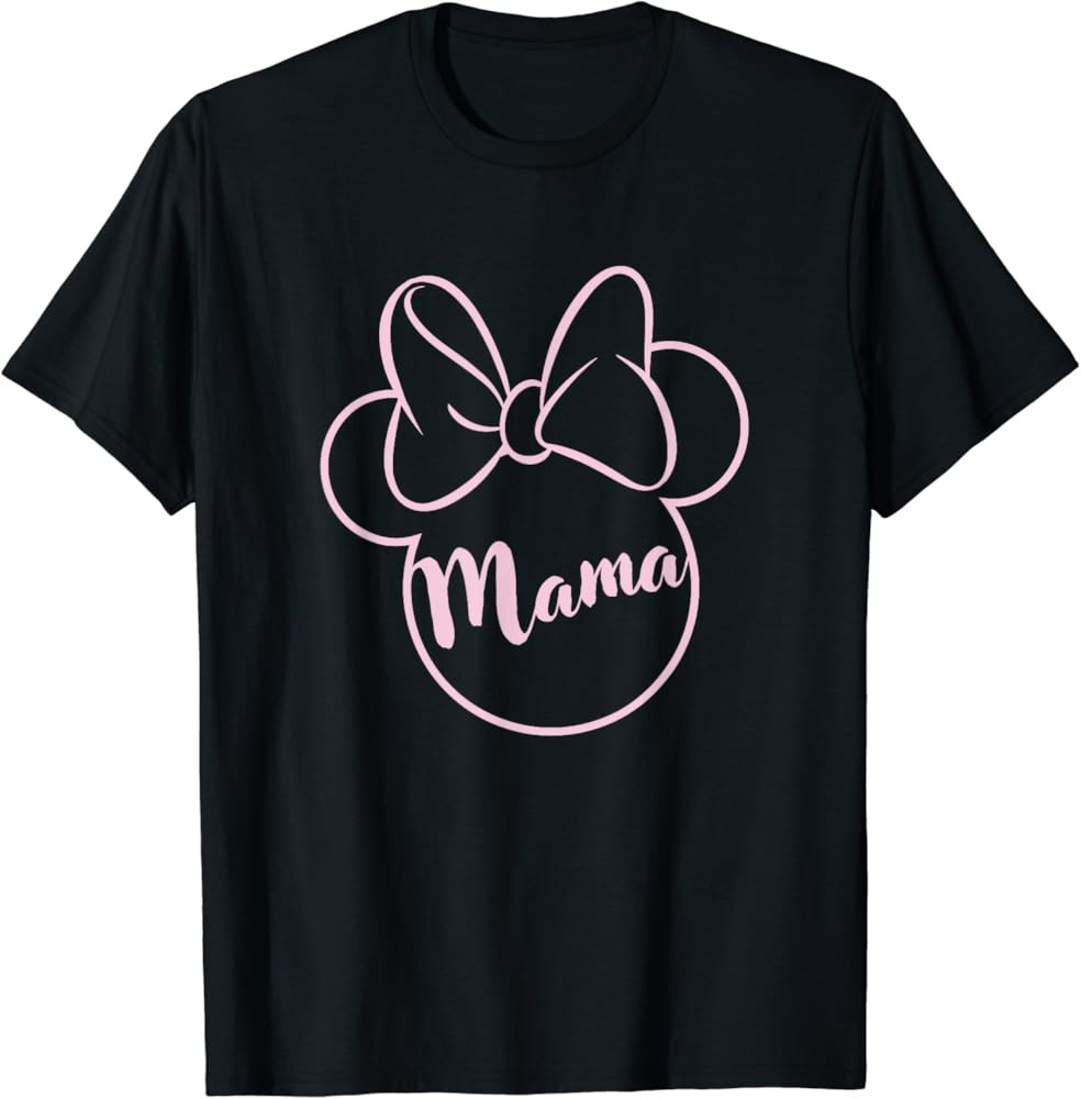 Disney Mickey And Friends Minnie Mouse Mama Pink Bow Ears T-Shirt | Amazon (US)