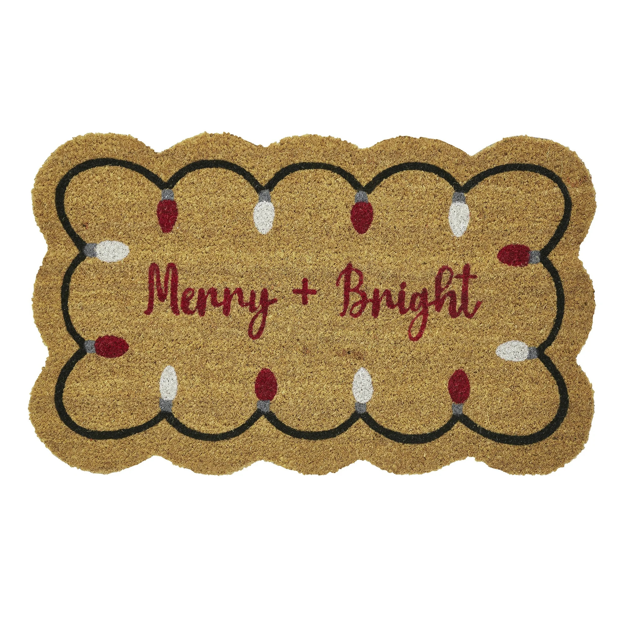 My Texas House Red/White Merry and Bright Outdoor Coir Doormat, 18" x 30" | Walmart (US)