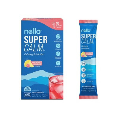 Nello Supercalm Calming Drink Mix Supplement Powder - Raspberry Lemonade - 10ct | Target