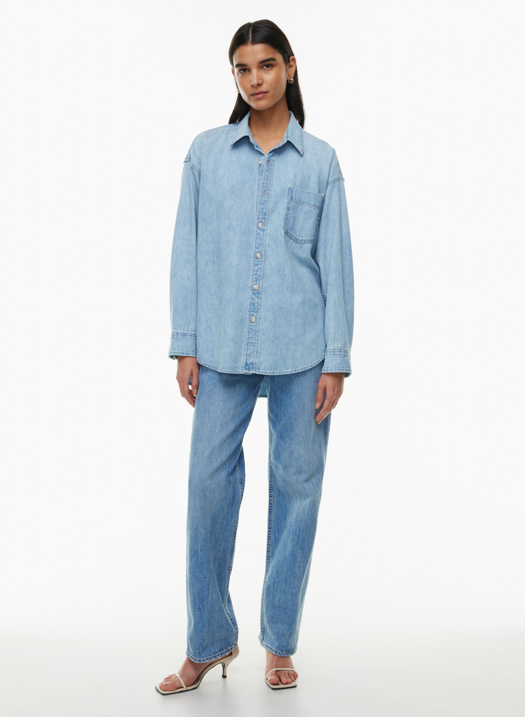 THE '80S COMFY DENIM SHIRT | Aritzia