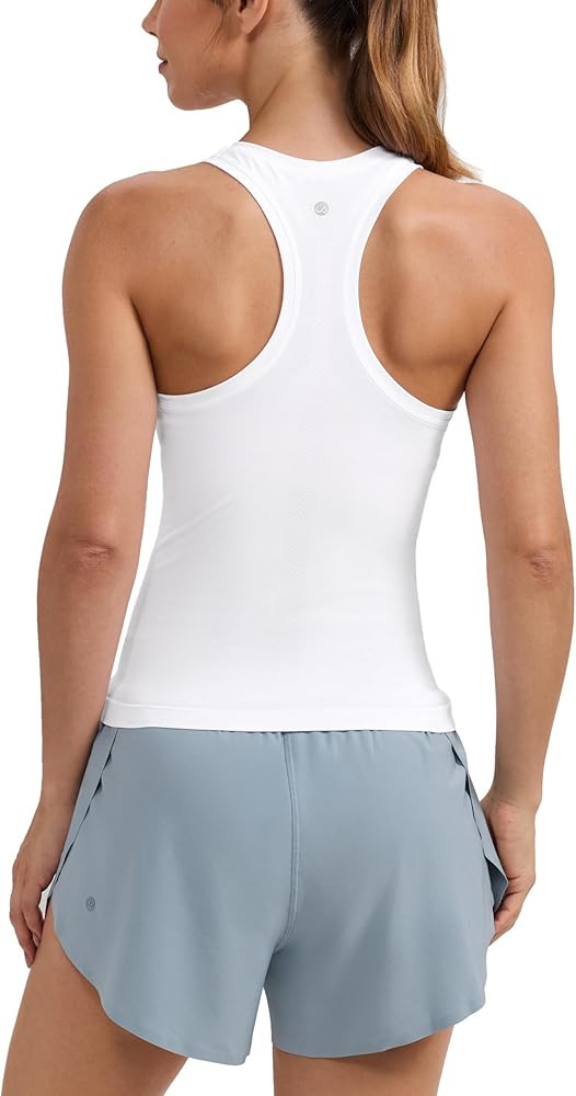 CRZ YOGA Women's Seamless Racerback Tank Tops Sport Sleeveless Breathable High Neck Camisole Top ... | Amazon (UK)
