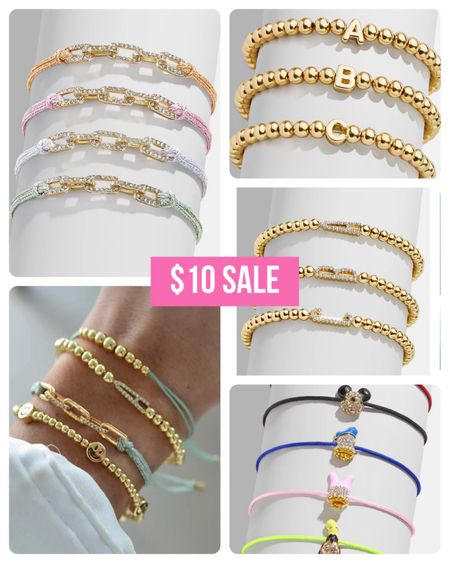 $10 stackable bracelet sake, gold bracelets, Disney bracelets 

#LTKGiftGuide #LTKfindsunder100 #LTKfindsunder50