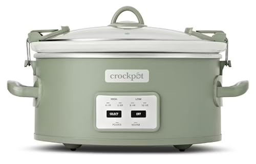 Crock-Pot Locking Lid 6qt Cook and Carry Programmable Slow Cooker Moonshine Green | Amazon (US)