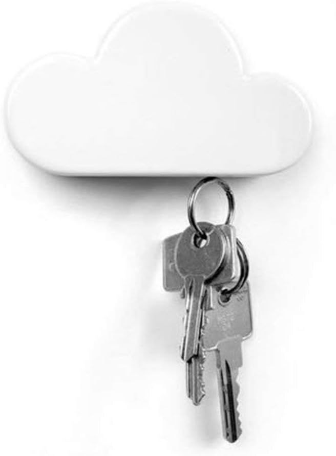 TWONE White Cloud Magnetic Wall Key Holder - Novelty Adhesive Cute Key Hanger Organizer, Easy to ... | Amazon (US)