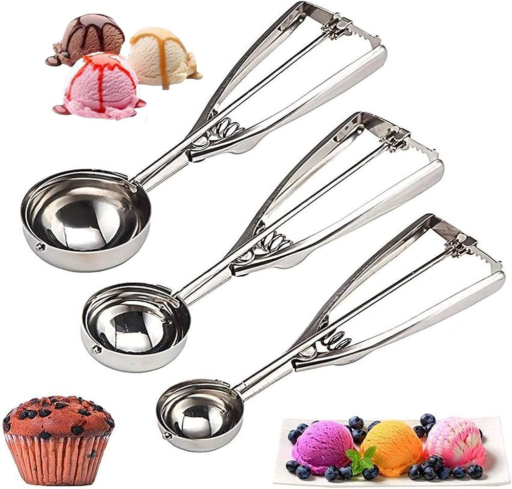 Cookie Scoop Set 3 PCS, with Trigger Large-Medium-Small Size for Kitchen Family Ice Cream Cookie ... | Amazon (US)