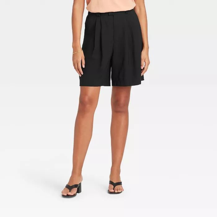 Women's High-Rise Pleat Front Bermuda Shorts - A New Day™ | Target