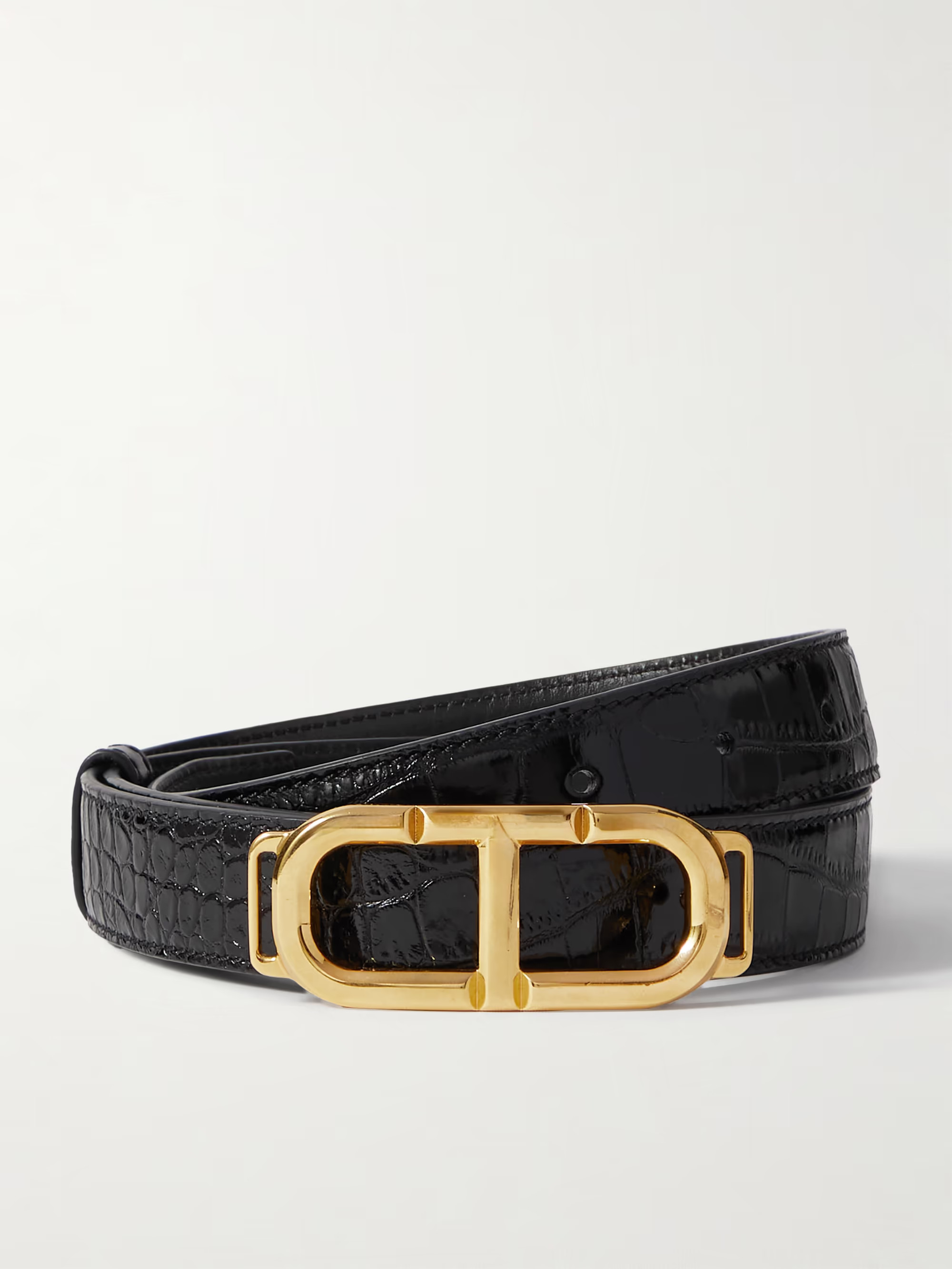 Croc-effect leather belt | NET-A-PORTER (US)