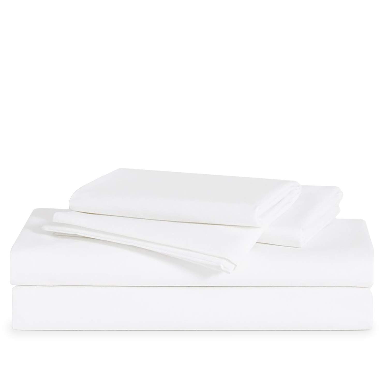 Brooklinen Luxury Sateen 4 Piece Sheet Set - 100% Cotton, King Size in White - 1 Fitted Sheet, 1 ... | Amazon (US)