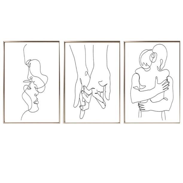 Canvas Painting Female One Line Art Drawing Picture Nordic Wall Art Figure Woman Body Posters and... | Walmart (US)