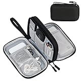 FYY Travel Cable Organizer Pouch Electronic Accessories Carry Case Portable Waterproof Double Layers All-in-One Storage Bag for Cord, Charger, Phone, Earphone Black | Amazon (US)